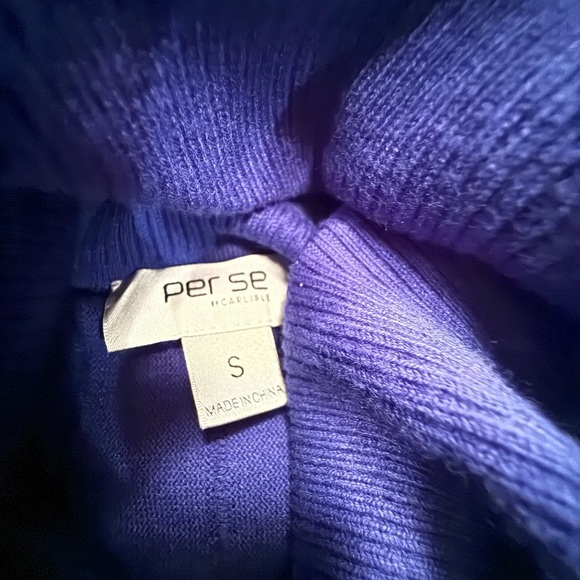 Per Se by Carlisle Purple Cowlneck Sweater Dress Size Small MSRP $295 - Picture 6 of 8